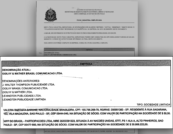 Registro da Ogilvy mostra que a principal sócia é a WPP Brasil